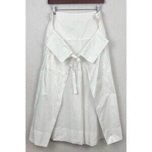 Planet by Lauren G White Apron Gaucho Pants Size 2 Lagenlook Oversized SZ 8 - 10